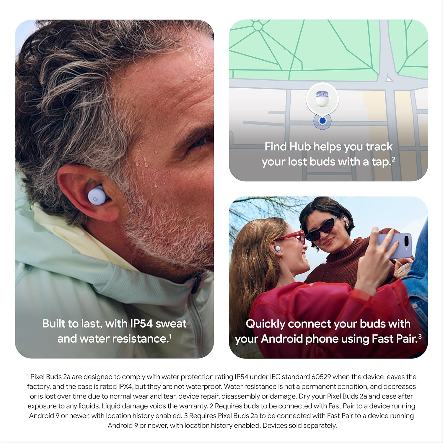 Google Pixel Buds 2a - Wireless Earbuds with Active Noise Cancellation - Lightweight, Comfortable Fit - Water Resistant - Bluetooth Compatible - Hazel