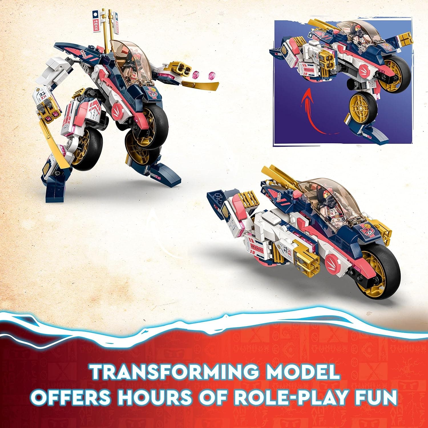 Buy LEGO,LEGO NINJAGO Sora's Transforming Mech Bike Racer Set 71792 - Gadcet UK | UK | London | Scotland | Wales| Near Me | Cheap | Pay In 3 | Toys & Games
