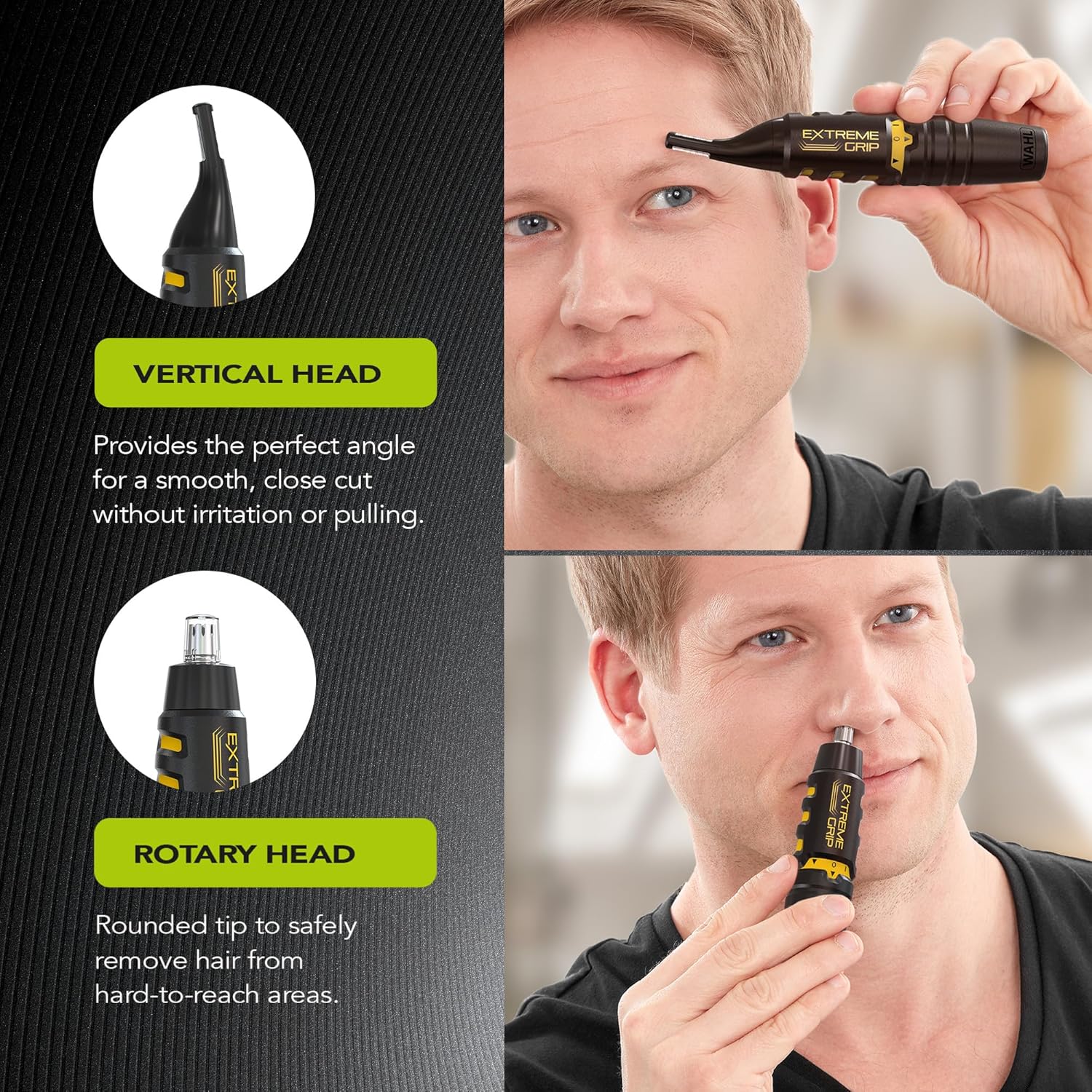 Buy Wahl,Wahl Extreme Grip Detail Trimmer – 2-in-1 Personal Trimmer for Eyebrows, Nose, and Ear Hair, Painless, Washable Heads, Cordless, Battery-Operated - Gadcet UK | UK | London | Scotland | Wales| Near Me | Cheap | Pay In 3 | Trimmer Kit