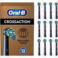 Buy Oral-B,Oral-B Pro Cross Action Electric Toothbrush Head, X-Shape And Angled Bristles for Deeper Plaque Removal, Pack of 12 Toothbrush Heads, Suitable For Mailbox, Black - Gadcet UK | UK | London | Scotland | Wales| Near Me | Cheap | Pay In 3 | Toothbrushes