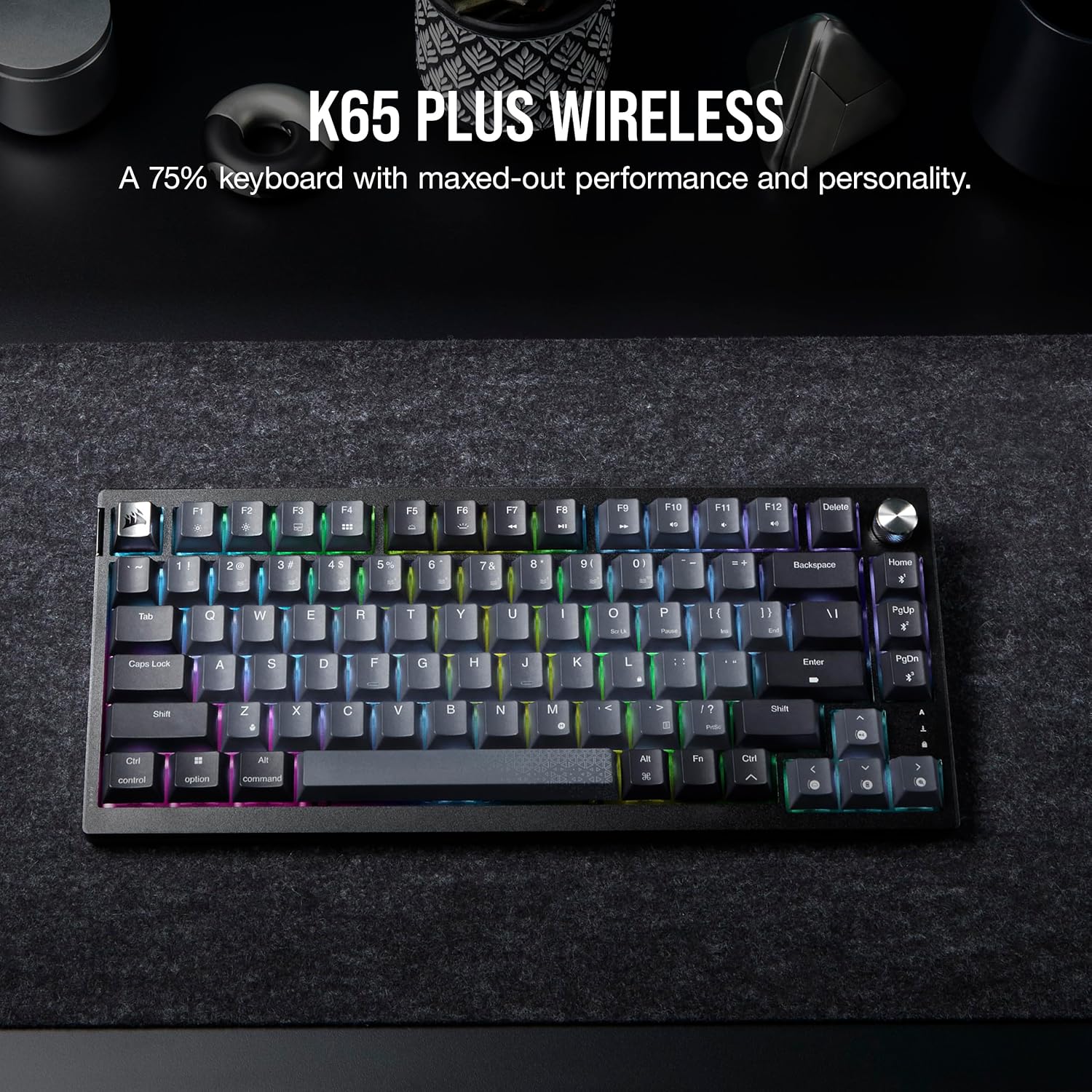 Buy CORSAIR,CORSAIR K65 PLUS Wireless 75% Mechanical Gaming Keyboard – RGB, Hot-Swappable MLX Red Switches, PBT Keycaps, UK Layout, Black - Gadcet UK | UK | London | Scotland | Wales| Near Me | Cheap | Pay In 3 | Keyboards