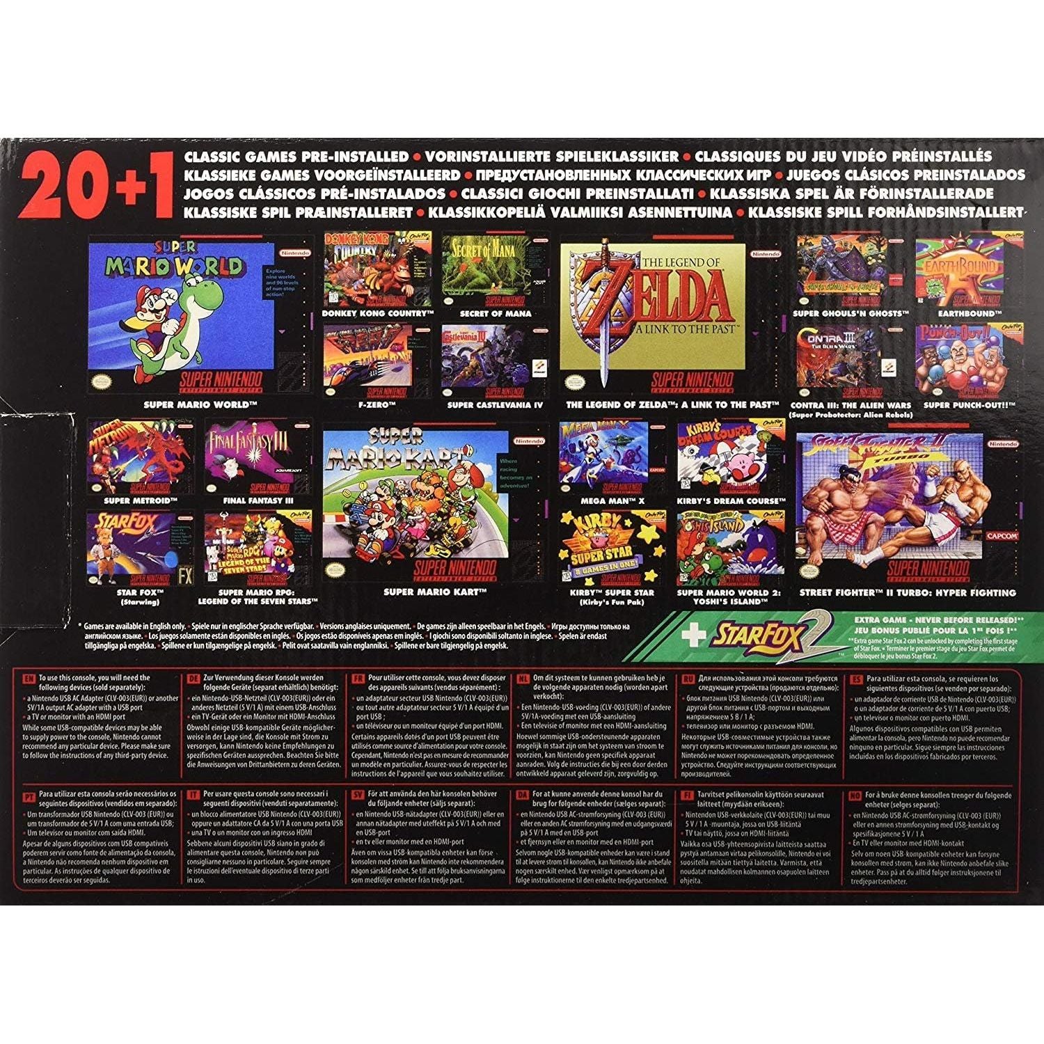 Nintendo Classic Mini: Super Nintendo Entertainment System – 21 Built-In SNES Games with 2 Controllers