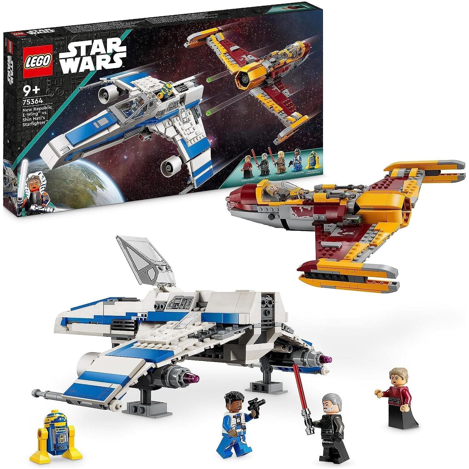 Buy LEGO,LEGO 75364 Star Wars New Republic E-Wing vs. Shin Hati’s Starfighter, Ahsoka Series Set with 2 Toy Vehicles, Droid Figure, 4 Minifigures and 2 Lightsabers - Gadcet UK | UK | London | Scotland | Wales| Ireland | Near Me | Cheap | Pay In 3 | Toys