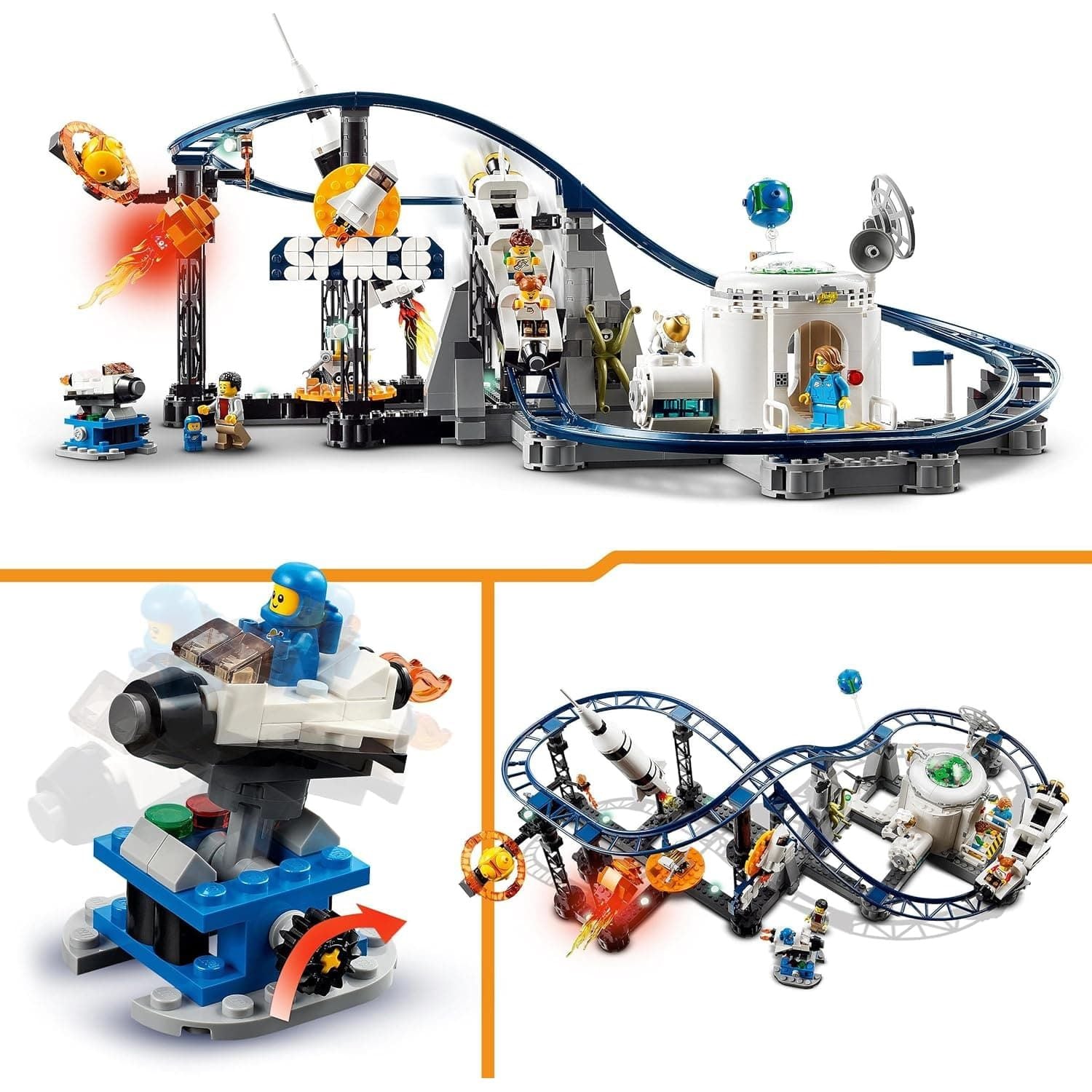 Buy LEGO,LEGO 31142 Creator 3in1 Space Roller Coaster to Drop Tower or Merry-Go-Round Set, Fairgound Ride Models, Building Toy with Space Rocket, Planets and Light Up Bricks - Gadcet UK | UK | London | Scotland | Wales| Ireland | Near Me | Cheap | Pay In 3 | Toys & Games