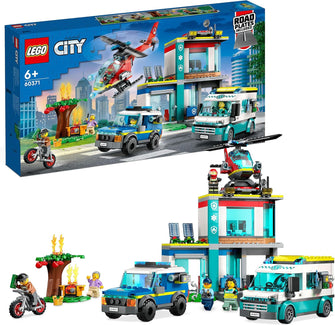 Buy Lego,LEGO City Emergency Vehicles HQ 60371 – Helicopter, Ambulance, Motorbike & Police Car Toy Set for Kids 6+ - Gadcet UK | UK | London | Scotland | Wales| Near Me | Cheap | Pay In 3 | Toys & Games