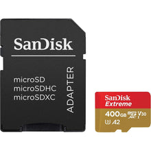 Buy Sandisk,SanDisk Extreme 400 GB microSDXC Memory Card + SD Adapter with A2 App Performance + Rescue Pro Deluxe, Up to 160 MB/s, Class 10, UHS-I, U3, V30, Red/Gold - Gadcet UK | UK | London | Scotland | Wales| Near Me | Cheap | Pay In 3 | Flash Memory Cards