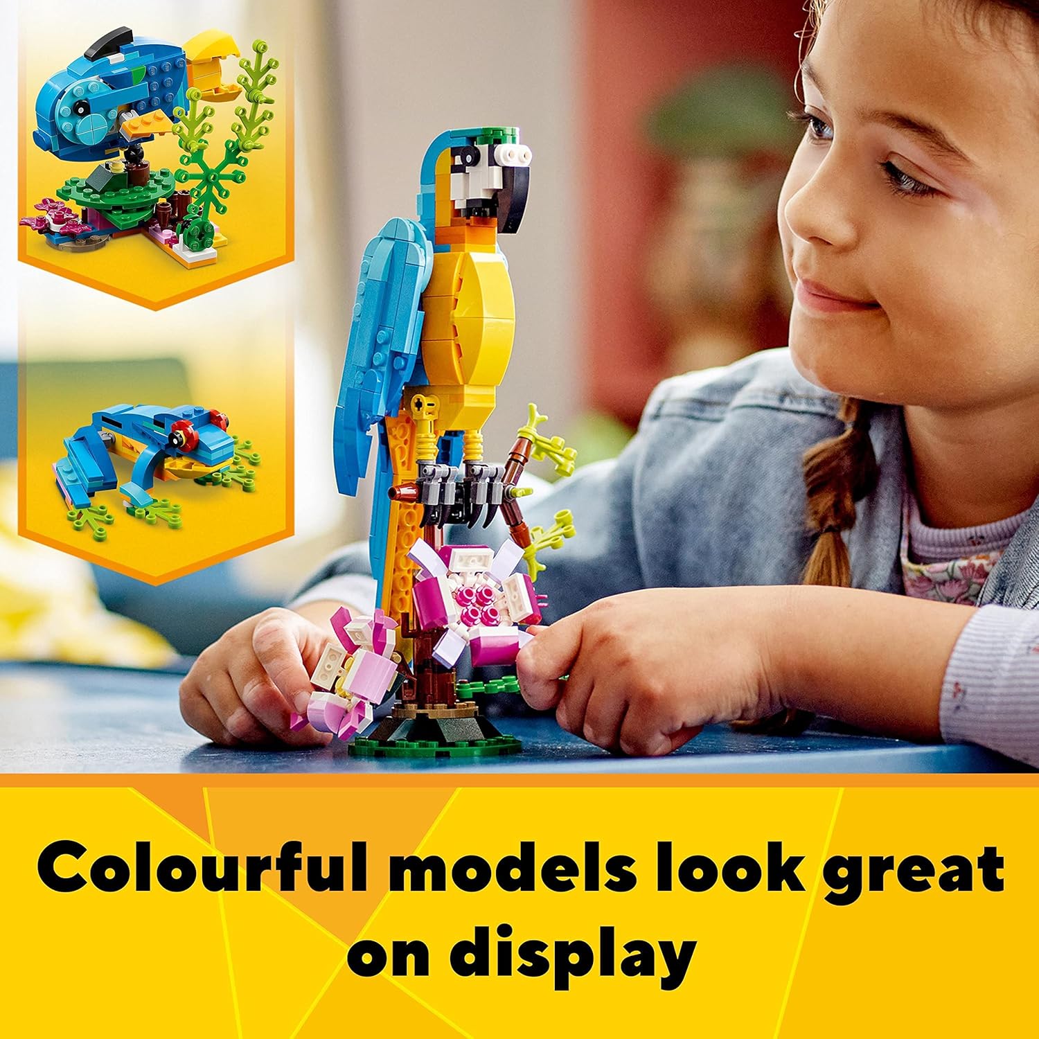 Buy Lego,LEGO Creator 3-in-1 Exotic Parrot Set (31136) – Builds Parrot, Frog, or Fish – Animal Toy for Kids Age 7+ – Great Gift Idea - Gadcet UK | UK | London | Scotland | Wales| Near Me | Cheap | Pay In 3 | Games and Toys