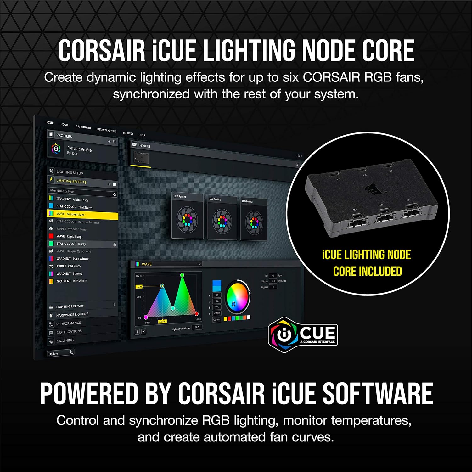 Buy Corsair,Corsair iCUE SP120 RGB ELITE 120mm PWM Triple Fan Kit - iCUE Lighting Node CORE, AirGuide Technology, 8 RGB LEDs, Low Noise (18 dBA), Up to 1500 RPM - Black - Gadcet UK | UK | London | Scotland | Wales| Near Me | Cheap | Pay In 3 | Computer Accessories