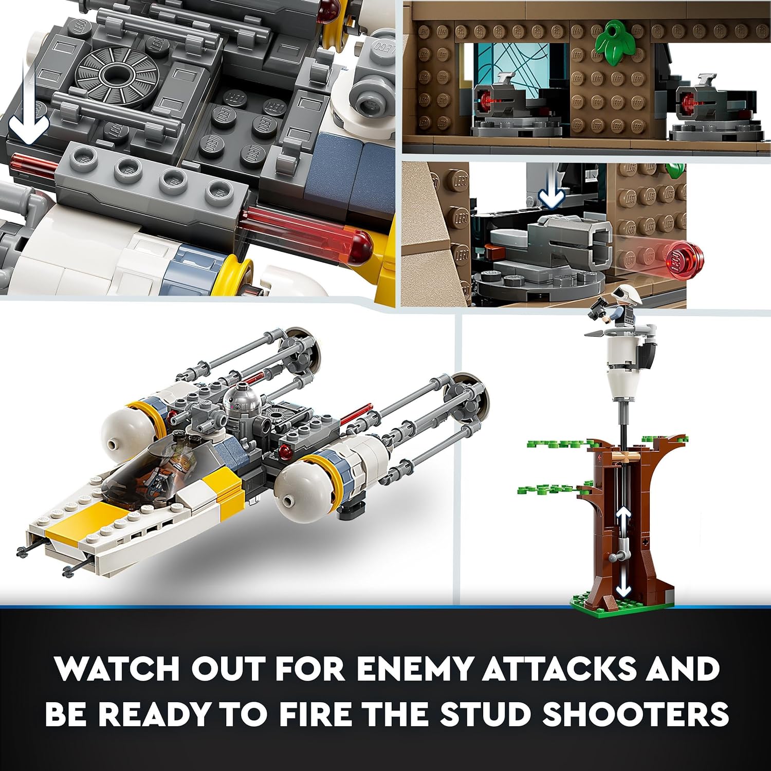 LEGO Star Wars: A New Hope Yavin 4 Rebel Base Set with 10 Minifigures including Luke Skywalker, Princess Leia, Chewbacca, plus 2 Droid Figures, Y-Wing Starfighter and Command Room 75365 - 6