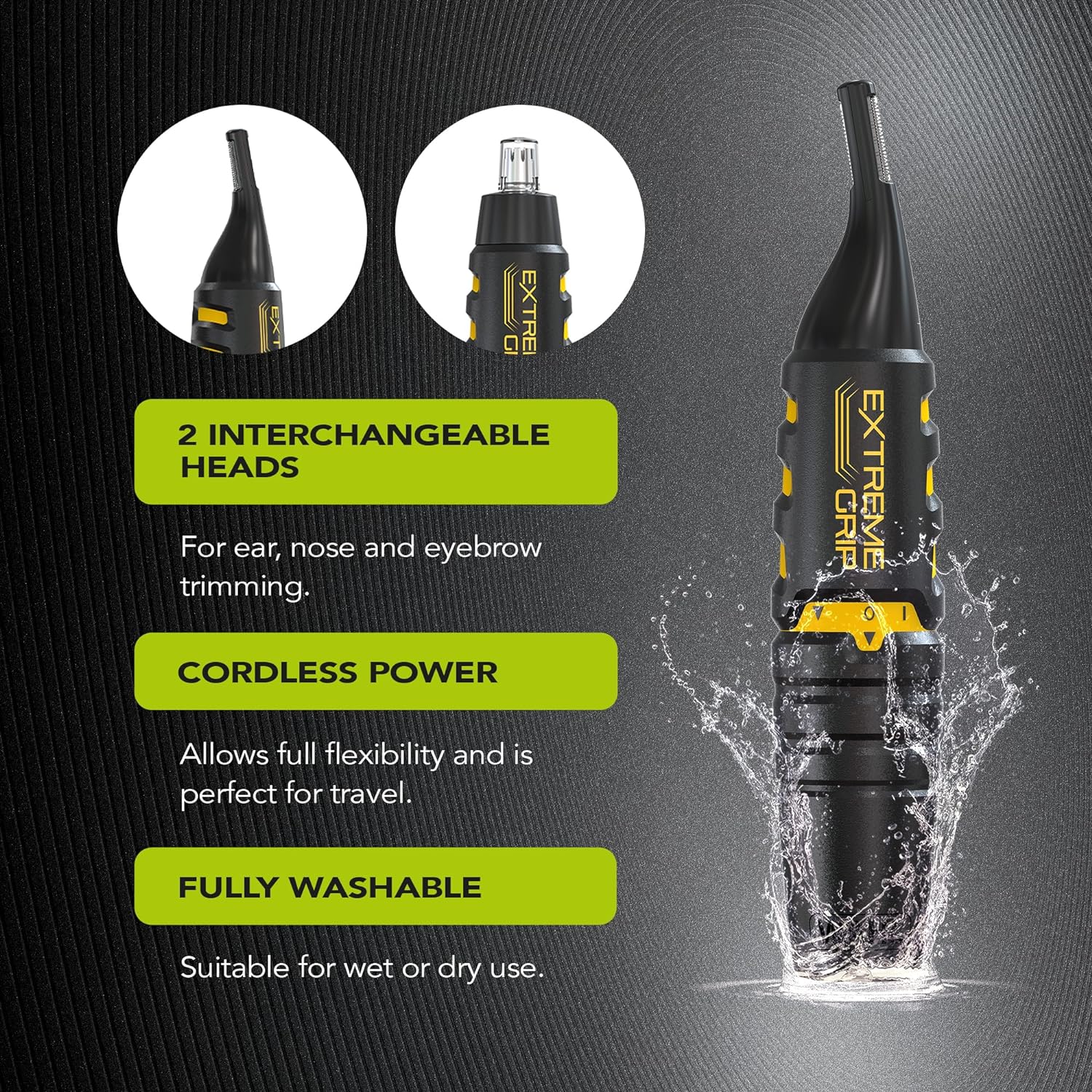 Buy Wahl,Wahl Extreme Grip Detail Trimmer – 2-in-1 Personal Trimmer for Eyebrows, Nose, and Ear Hair, Painless, Washable Heads, Cordless, Battery-Operated - Gadcet UK | UK | London | Scotland | Wales| Near Me | Cheap | Pay In 3 | Trimmer Kit