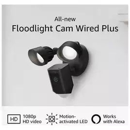 Buy Ring,Ring Floodlight Wired Plus Cam Security Camera CCTV - Black - Gadcet UK | UK | London | Scotland | Wales| Near Me | Cheap | Pay In 3 | Surveillance Cameras