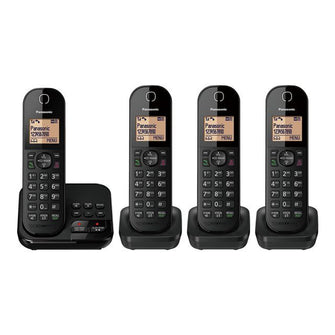 Panasonic KX-TGC424EB Cordless Phone – Answering Machine, Caller ID, 4 Handsets, 3-Way Call