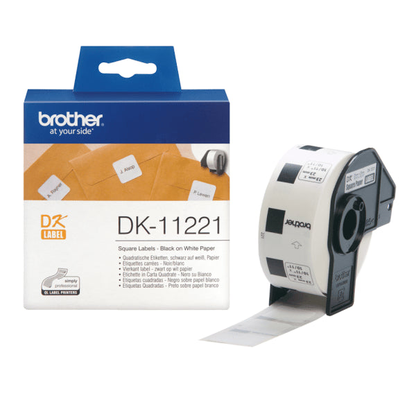 Buy Brother,Brother DK-11221 Label Roll – Square Labels, Black on White, 23mm x 23mm, 1000 Labels, Genuine Brother Supplies - Gadcet UK | UK | London | Scotland | Wales| Near Me | Cheap | Pay In 3 | Toner & Inkjet Cartridges