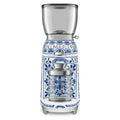 Buy Smeg,Smeg Dolce & Gabbana Mediterraneo Coffee Grinder - Blue/White (CGF01DGBUK) - Gadcet UK | UK | London | Scotland | Wales| Near Me | Cheap | Pay In 3 | Coffee Grinder Accessories