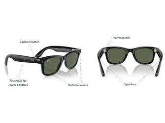 Buy Ray-Ban,Ray-Ban - Meta Wayfarer Smart Glasses - Shiny Black - Plano G15 Green - Gadcet UK | UK | London | Scotland | Wales| Ireland | Near Me | Cheap | Pay In 3 | Sunglasses