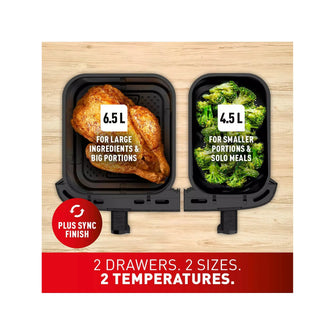 Buy Tefal,Tefal Easy Fry XXL Dual Air Fryer, Coal Grey - 11L - Gadcet UK | UK | London | Scotland | Wales| Near Me | Cheap | Pay In 3 | Air Fryer & Grill