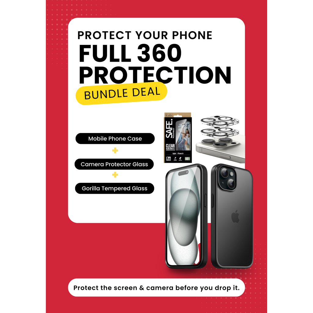 360° iPhone Protection Bundle (Case, Screen & Camera Lens Protector ...