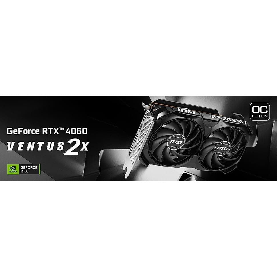 Buy MSI,MSI GeForce RTX 4060 VENTUS 2X BLACK 8G OC Gaming Graphics Card - 8GB GDDR6X, PCI Express Gen 4, 128-bit, 3x DP v 1.4a, HDMI 2.1a (Supports 4K & 8K HDR) - Gadcet UK | UK | London | Scotland | Wales| Ireland | Near Me | Cheap | Pay In 3 | Computer Components