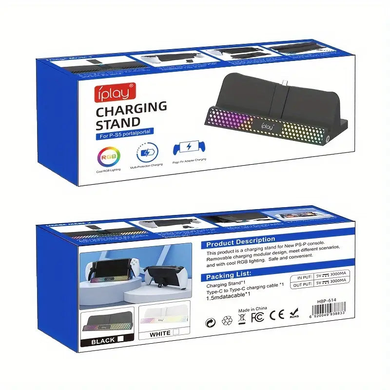 Buy iplay,iPlay PSP Charging Dock with RGB Light, USB-C Cable, and Detachable Stand - White - Gadcet UK | UK | London | Scotland | Wales| Near Me | Cheap | Pay In 3 | Portable Game Console Accessories
