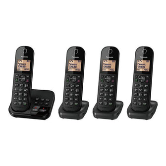 Panasonic KX-TGC424EB Cordless Phone – Answering Machine, Caller ID, 4 Handsets, 3-Way Call
