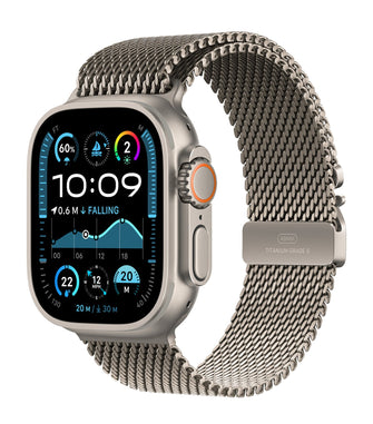 Buy Apple,Apple Watch Ultra 2 GPS + Cellular - Natural Titanium with Natural Titanium Milanese Loop, Small, 49mm - Gadcet UK | UK | London | Scotland | Wales| Near Me | Cheap | Pay In 3 | Apple Watch
