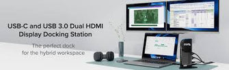 Plugable UD3900EU USB 3.0 Universal Docking Station - Dual Video Output