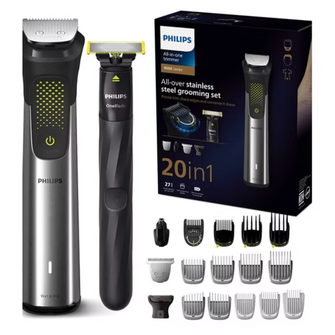 Philips Series 9000 20-in-1 Ultimate Multi Grooming Kit – Beard Trimmer & Hair Clipper with OneBlade (MG9555/15)