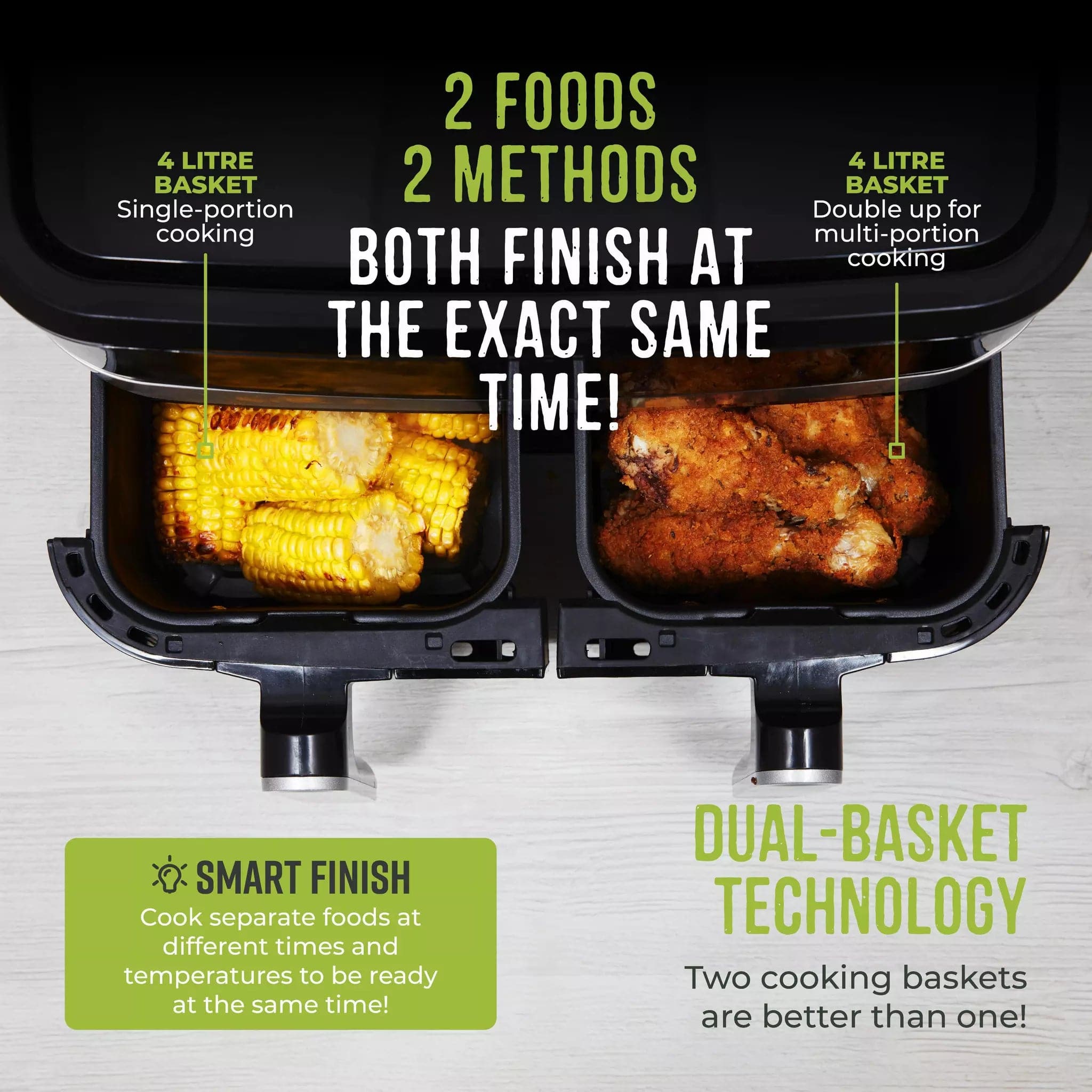 Buy TOWER,Vortx Vizion 8 Litre Digital Dual Basket Air Fryer - Gadcet UK | UK | London | Scotland | Wales| Near Me | Cheap | Pay In 3 | AIR FRYER / GRILL