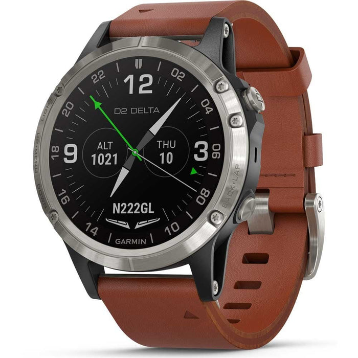 Buy Garmin,Garmin D2 Delta 47mm Aviator GPS Smartwatch | Brown Leather Band - Gadcet UK | UK | London | Scotland | Wales| Near Me | Cheap | Pay In 3 | Watch