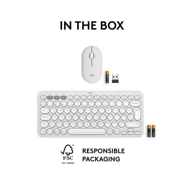 Buy Logitech,LOGITECH Pebble 2 MK380 Wireless Keyboard & Mouse Set - Offwhite - Gadcet UK | UK | London | Scotland | Wales| Near Me | Cheap | Pay In 3 | Computer Accessory Sets