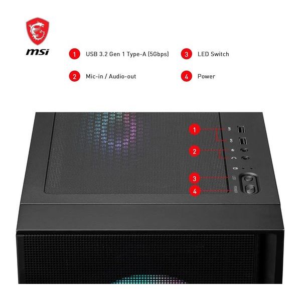 Buy MSI,MSI MAG FORGE 320R AIRFLOW ATX Mid-Tower PC Case Black - Gadcet UK | UK | London | Scotland | Wales| Near Me | Cheap | Pay In 3 | Desktop Computer & Server Case