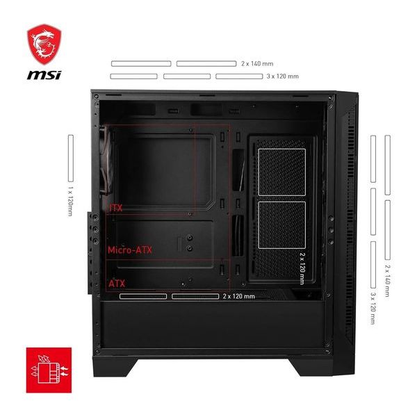 Buy MSI,MSI MAG FORGE 320R AIRFLOW ATX Mid-Tower PC Case Black - Gadcet UK | UK | London | Scotland | Wales| Near Me | Cheap | Pay In 3 | Desktop Computer & Server Case