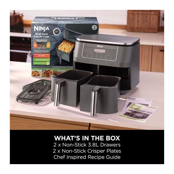 Buy NINJA,NINJA 6-in-1 Dual Zone DZ300UK Air Fryer - Gun Metal Grey - Gadcet UK | UK | London | Scotland | Wales| Near Me | Cheap | Pay In 3 | Air Fryers