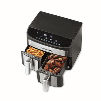Buy Gourmet,GOURMETmaxx Digital Double Chamber Hot Air Fryer - 7L (2x3.5L) - Black - Gadcet UK | UK | London | Scotland | Wales| Near Me | Cheap | Pay In 3 | Small Kitchen Appliances
