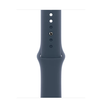 Apple Watch Series 9 GPS + Cellular 41mm – Silver Aluminium Case with Storm Blue Sport Band