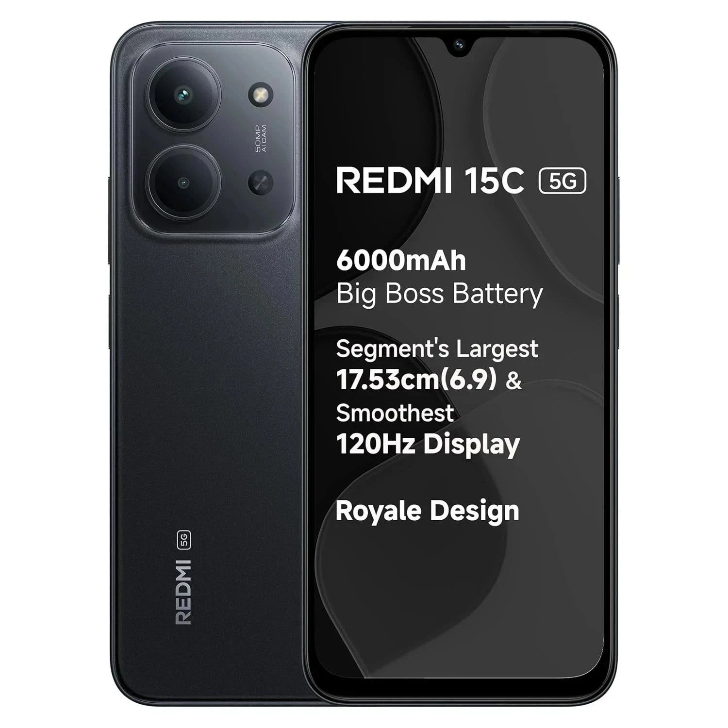 REDMI 15C 256GB 4GB RAM Dual SIM Smartphone – Midnight Black Unlocked