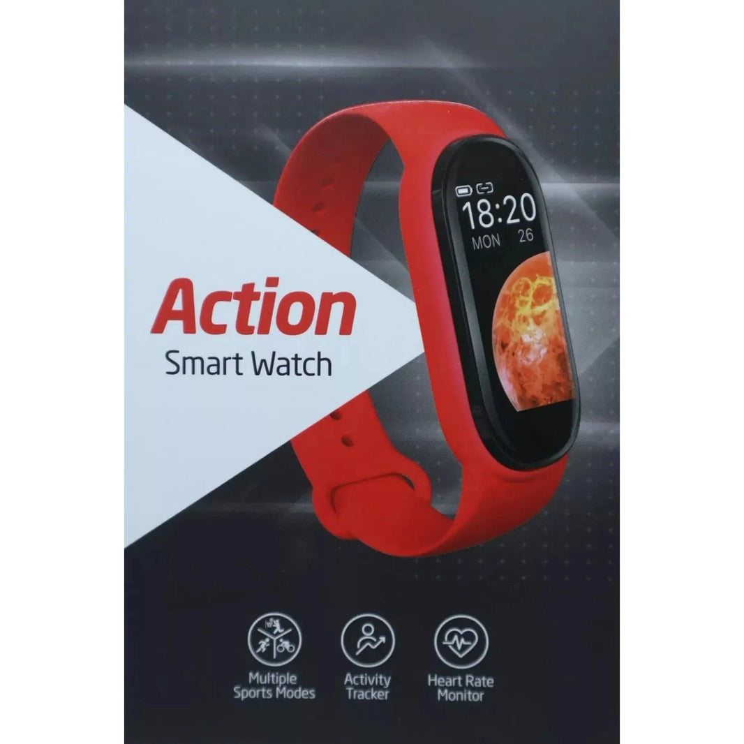 Groov e Action Bluetooth Smart Fitness Watch Red Activity Tracker Heart Rate
