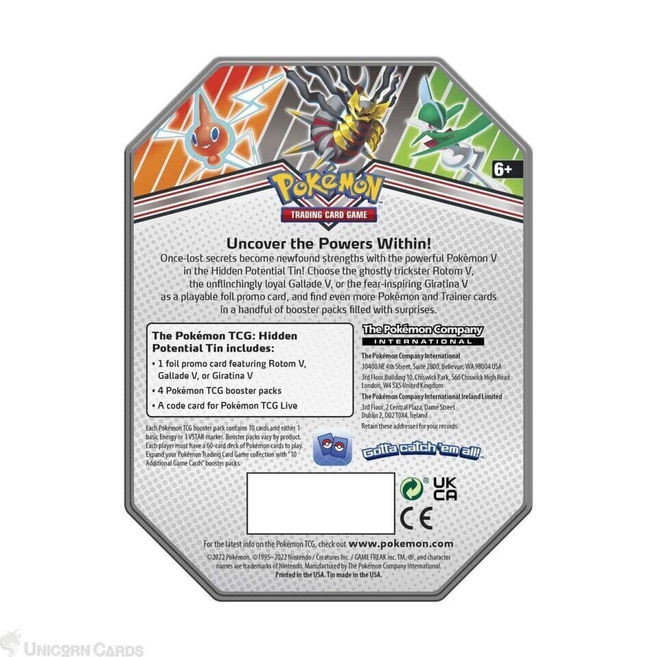 Buy Asmodee,Pokémon TCG: Hidden Potential Tin (Giratina V) - Gadcet UK | UK | London | Scotland | Wales| Ireland | Near Me | Cheap | Pay In 3 | GAMES