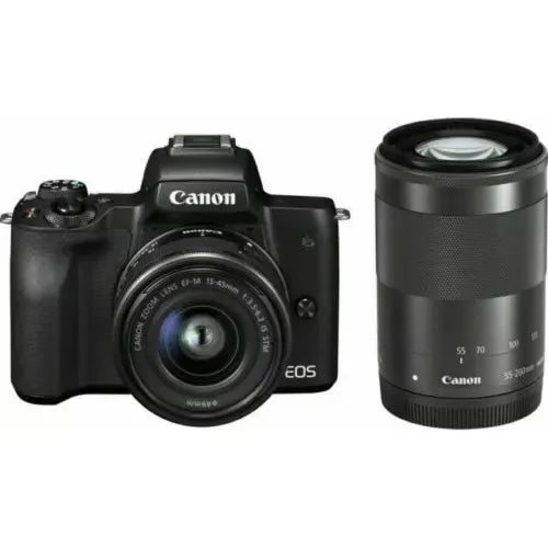 Buy Canon,Canon EOS M50 Kit with EF-M 15-45mm & EF-M 55-200mm Lenses, Black - Gadcet UK | UK | London | Scotland | Wales| Near Me | Cheap | Pay In 3 | Mirrorless Digital Cameras