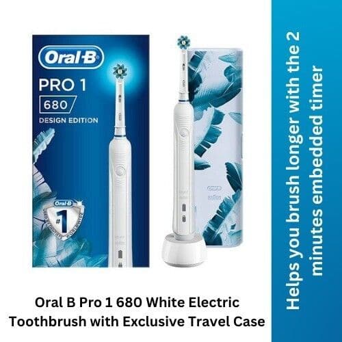 Buy Oral-B,Oral B Pro 1 680 3d White Electric Toothbrush With Timer & Travel Case - Gadcet.com | UK | London | Scotland | Wales| Ireland | Near Me | Cheap | Pay In 3 | Health Care
