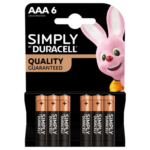 Duracell,Duracell Simply Alkaline AAA Batteries - Pack of 6 - Gadcet.com