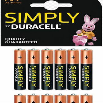 Buy Duracell,Duracell Simply AA Alkaline Batteries 1.5V – 12 Pack | Long-Lasting Power - Gadcet UK | UK | London | Scotland | Wales| Near Me | Cheap | Pay In 3 | Batteries