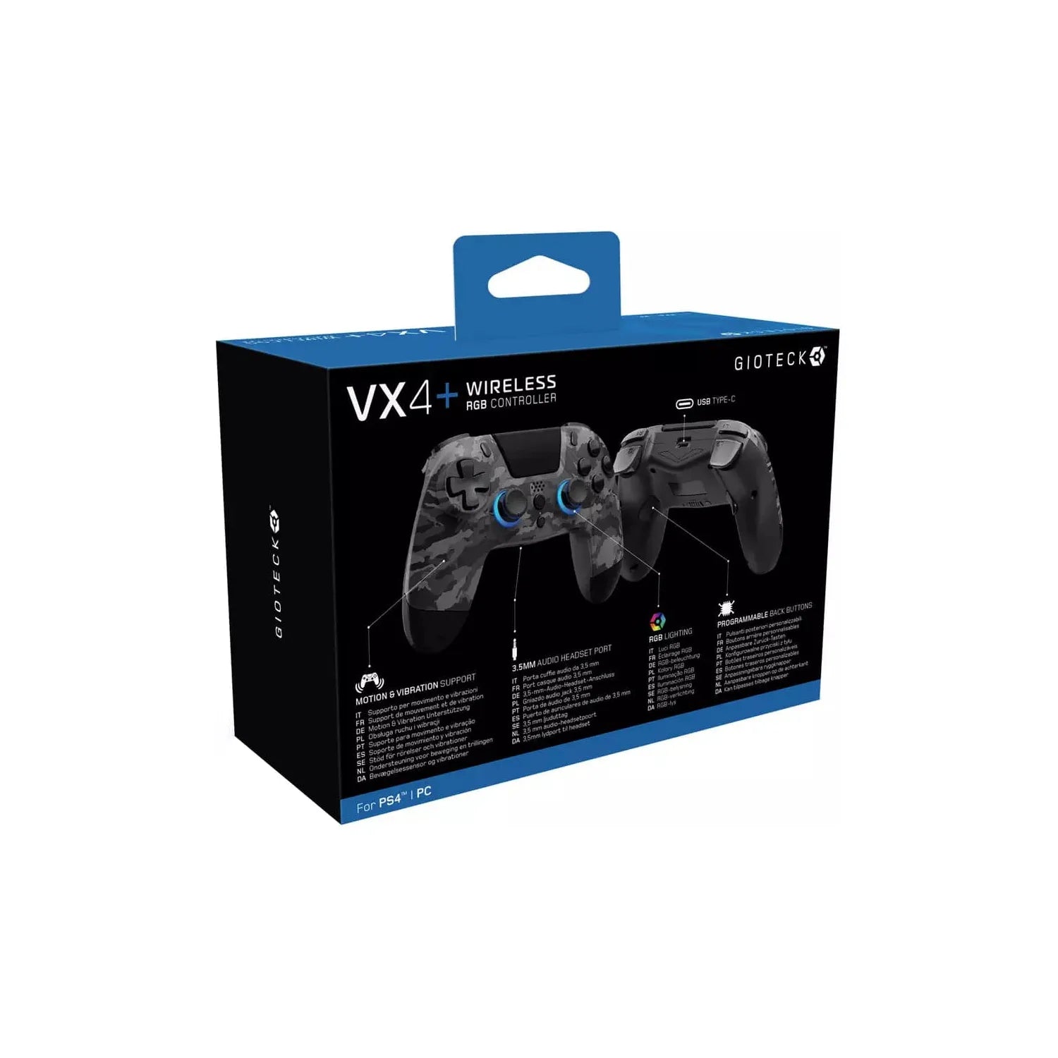 Gioteck,Gioteck VX4+ PS4 Wireless RGB Controller - Dark Camo - Gadcet.com