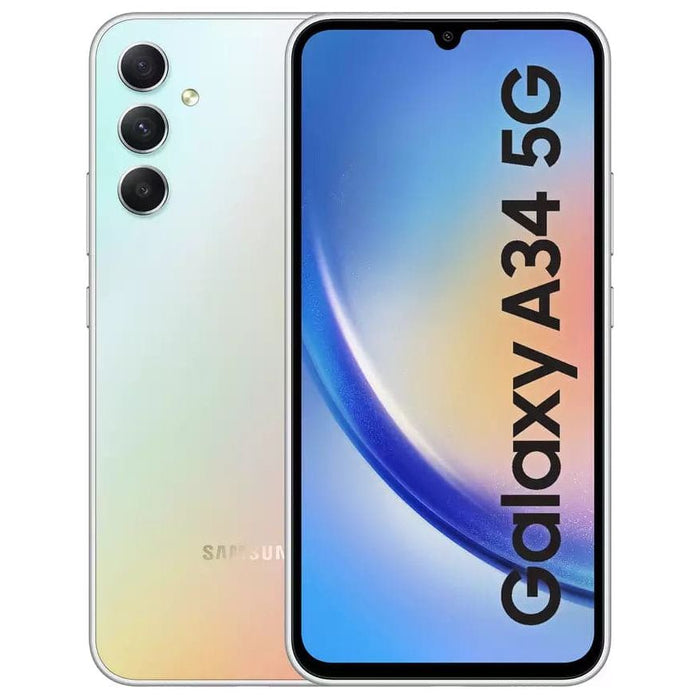 Samsung,Samsung Galaxy A34 5G 8GB RAM, 128GB Storage, Dual Sim, Awesome Silver - Unlocked - International Model - Gadcet.com