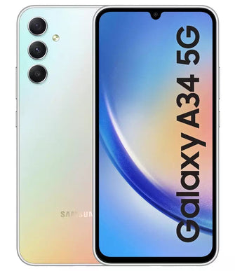 Samsung,Samsung Galaxy A34 5G 8GB RAM, 128GB Storage, Dual Sim, Awesome Silver - Unlocked - International Model - Gadcet.com