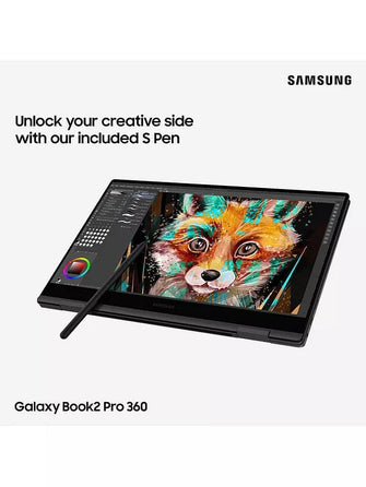 Galaxy Book2 Pro 360 Convertible Laptop, Intel Core i7 Processor, 16GB RAM, 512GB SSD, 13.3" Full HD Touchscreen, Silver - 930QED-KB4