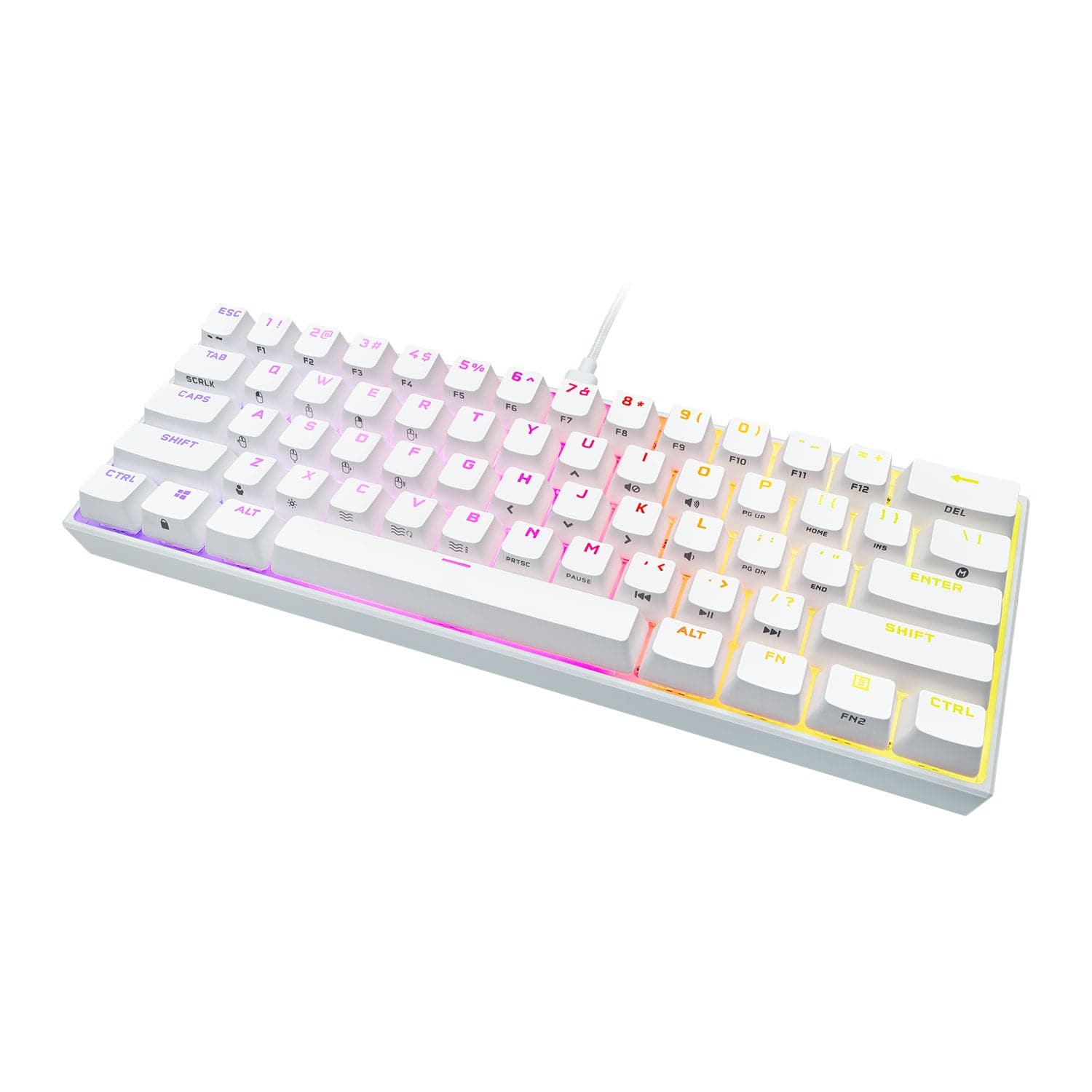 Corsair K65 RGB MINI 60% Mechanical Gaming Keyboard — CHERRY MX SPEED — White