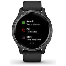 Garmin,Garmin Venu Slate Stainless Steel Bezel with Black Case and Silicone Band - Gadcet.com