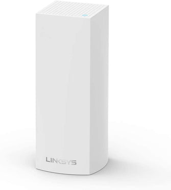 Linksys Velop WHW0301 Tri-Band Whole Home Mesh WiFi 5 System (AC2200) WiFi Router, Extender & Booster up to 2000 sq ft Coverage for 20+ Devices with 2 Gigabit Ethernet Ports, MU-MIMO - 1 Pack, White - Gadcet.com