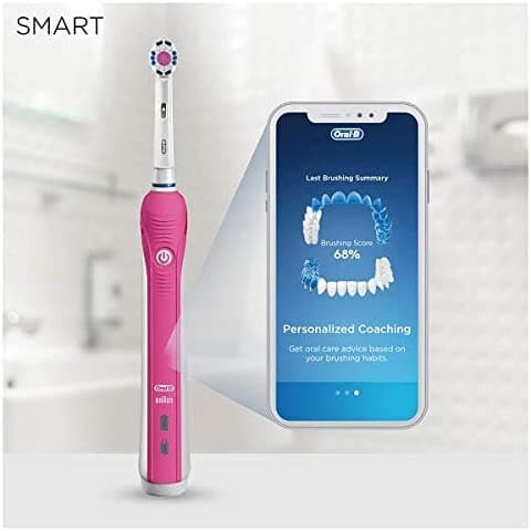 Oral-B Smart 4 4000 3D White Electric Toothbrush Rechargeable - Pink